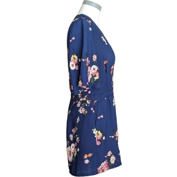 Lila Rose Blue Floral Short Romper *Great for breastfeeding* - Picture 3 of 8